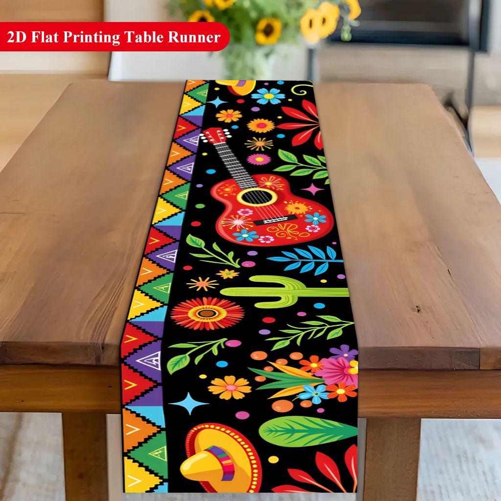 Outdoor Furniture For Cafe - Table Runner 1pc,wedding decor, Colorful Mexican