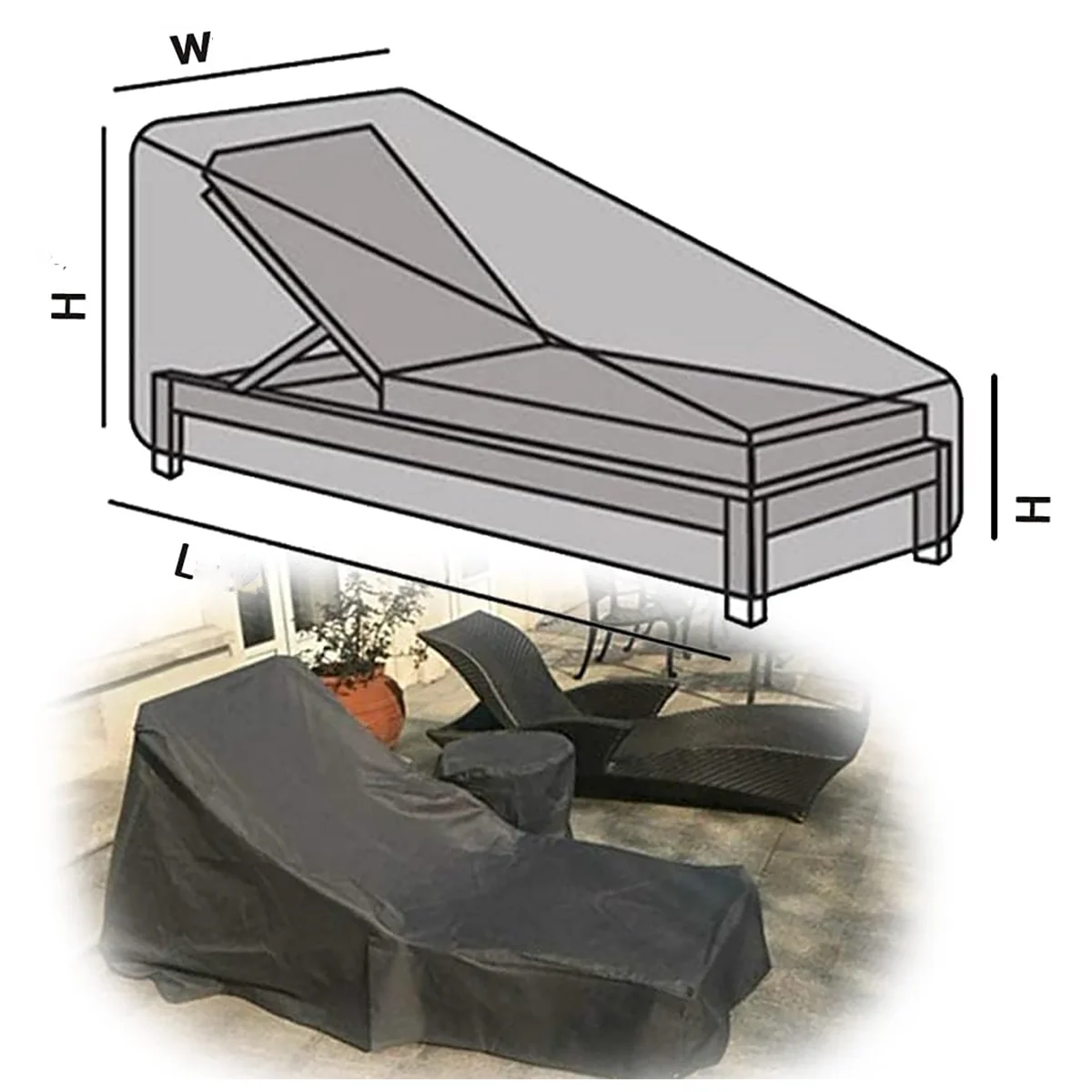 Oxford Fabric Sunlounger Cover - огляд і ціна Outdoor Furniture With Covers
