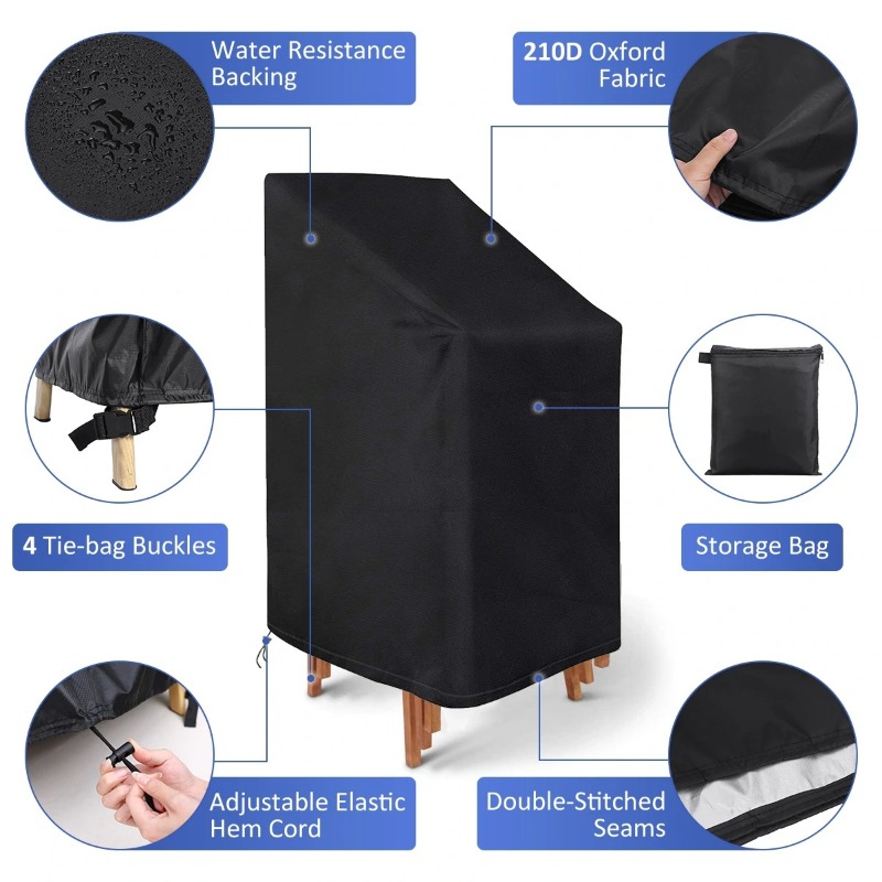 1/2/PCS Stacked Chair Dust Cov - огляд і ціна Outdoor Furniture With Covers