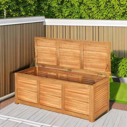 Solid Acacia Wood Deck Box Sto - огляд і ціна Garden Storage Box