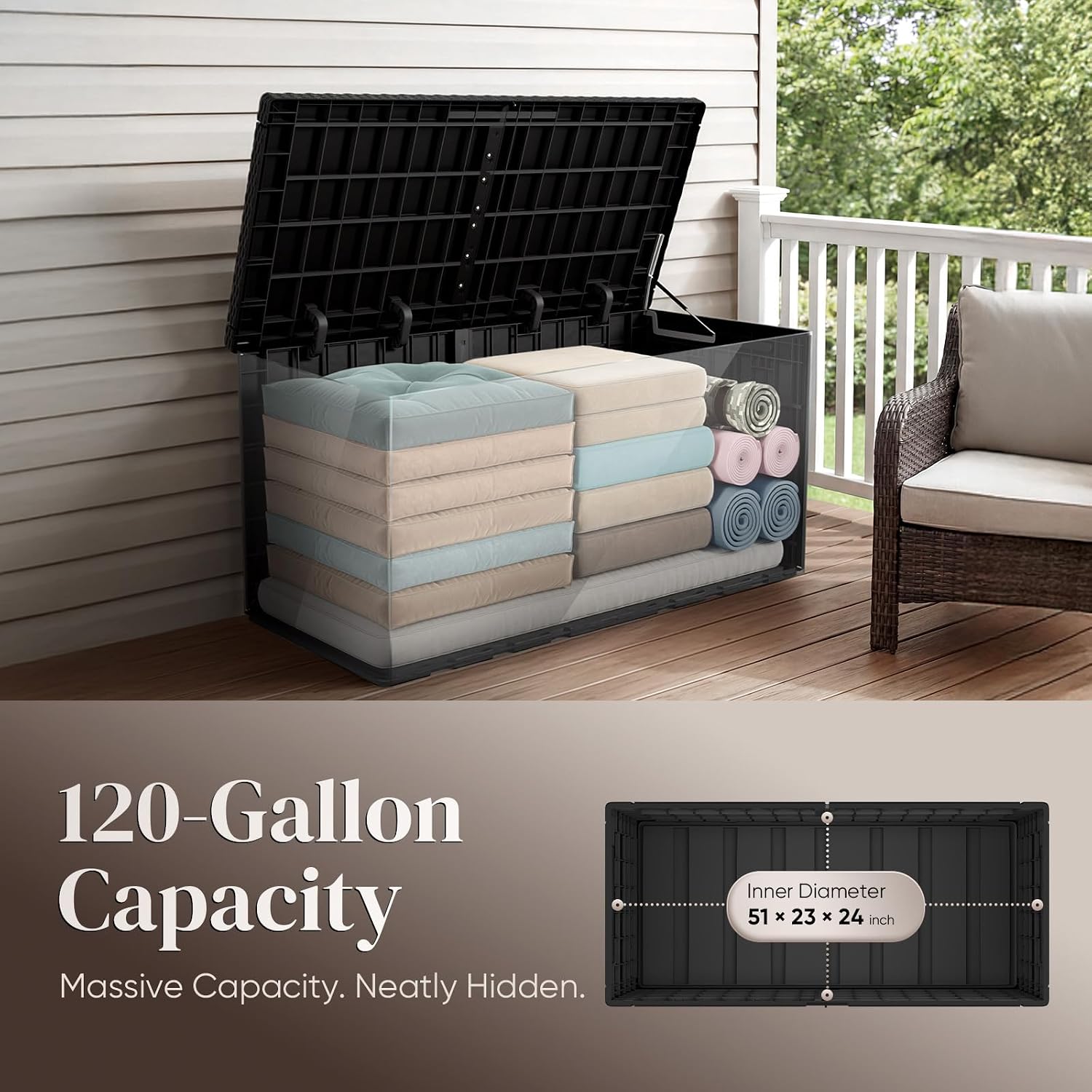 120 Gallon Large Outdoor Stora - огляд і ціна Garden Storage Box