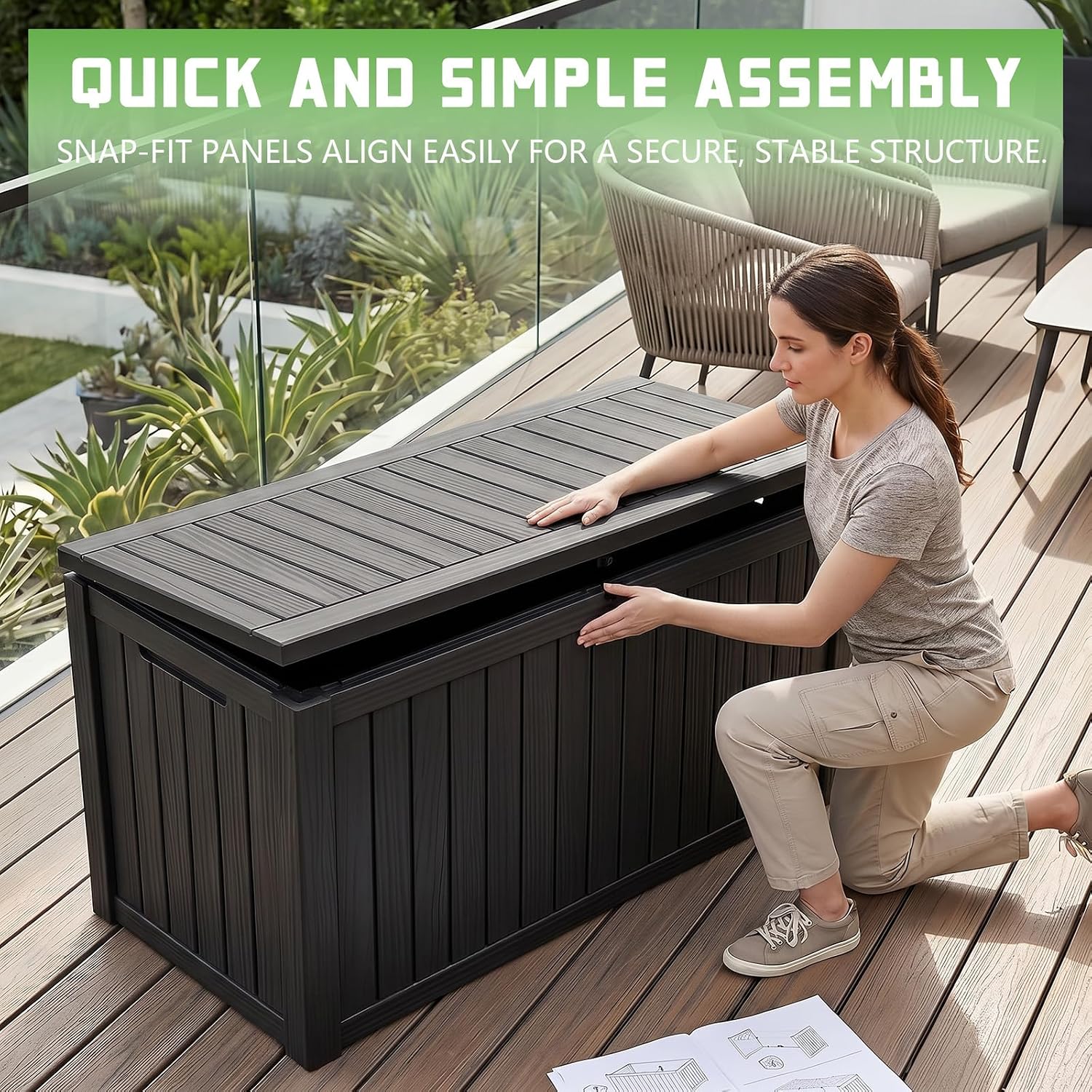 200 Gallon Lockable Resin Deck - огляд і ціна Garden Storage Box