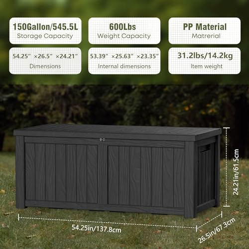 150 Gallon Lockable Resin Deck - огляд і ціна Garden Storage Box