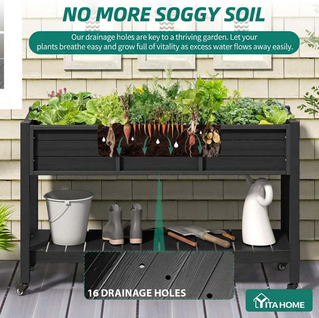 Elevated Raised Garden Bed Wit - огляд і ціна Garden Storage Box
