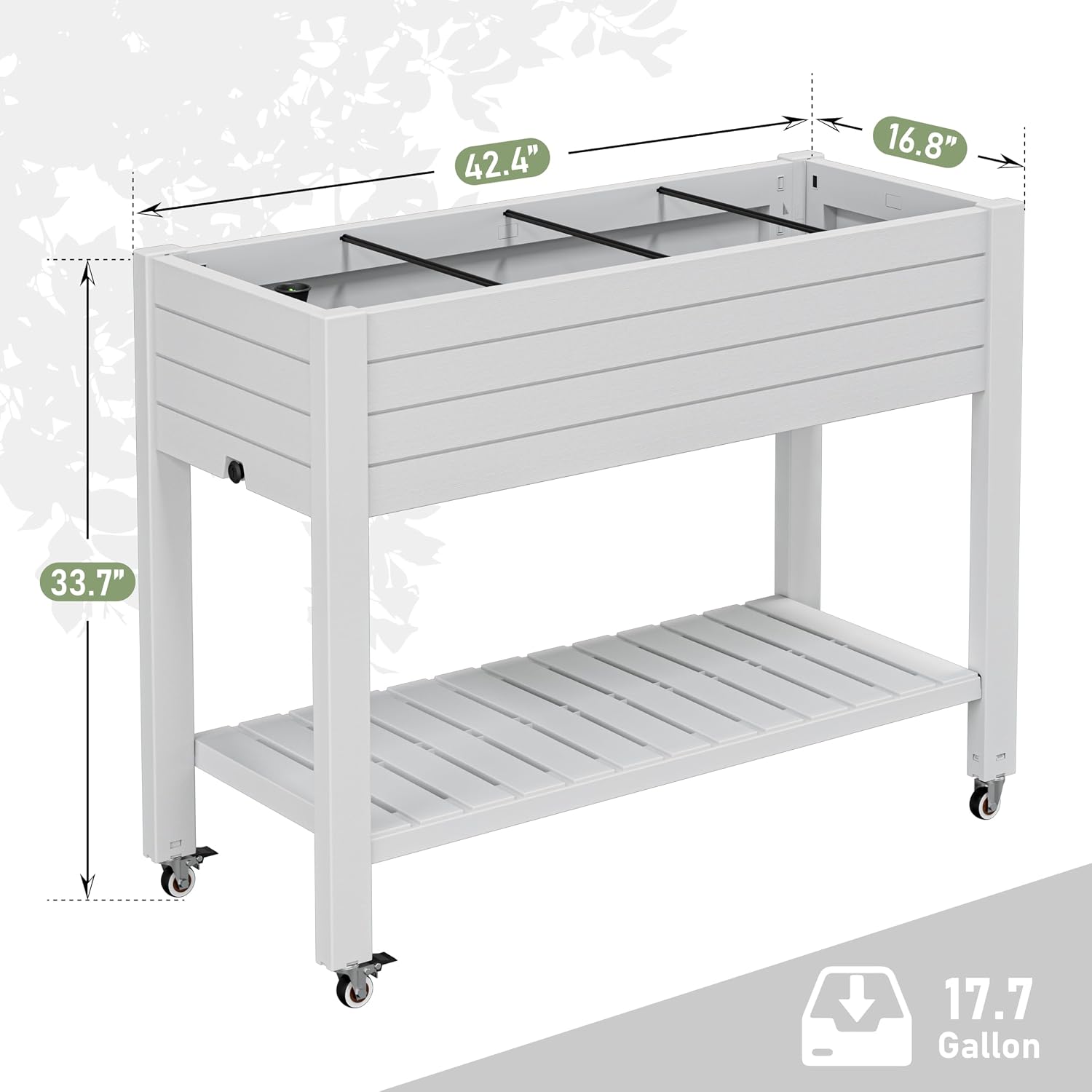 33.7 Inch Tall Mobile Raised G - огляд і ціна Garden Storage Box