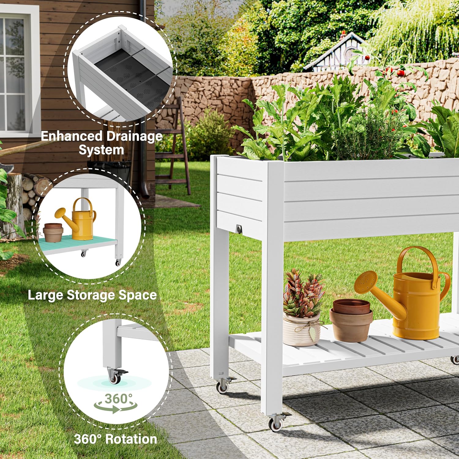 33.7 Inch Tall Mobile Raised G - огляд і ціна Garden Storage Box