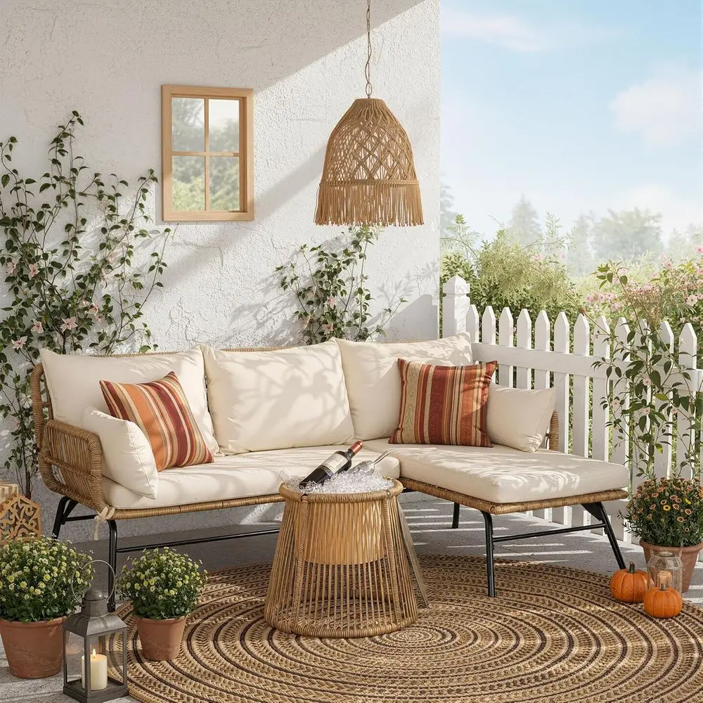Boho-Style Patio Furniture Set - огляд і ціна Outdoor Furniture L Shape