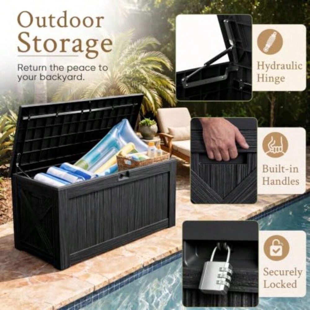 120 Gallon Deck Box Outdoor St - огляд і ціна Garden Storage Box