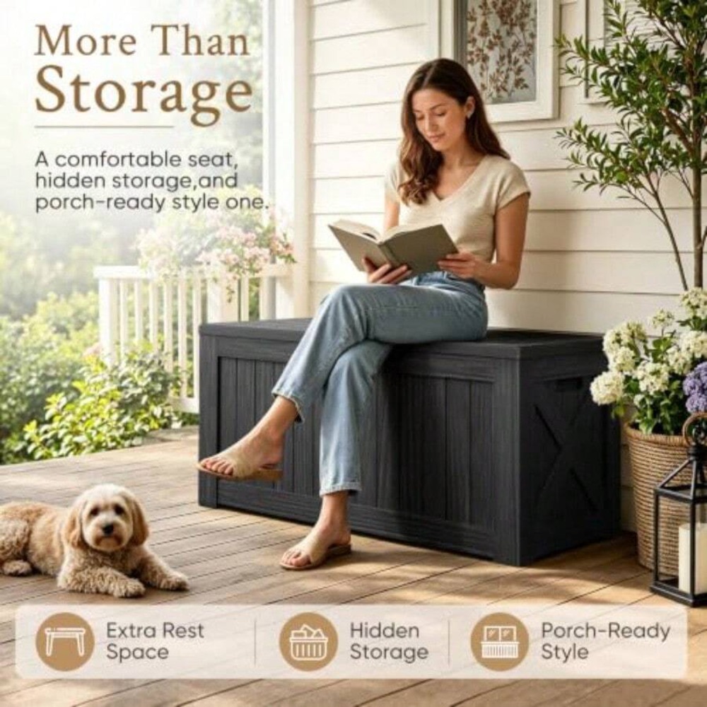 120 Gallon Deck Box Outdoor St - огляд і ціна Garden Storage Box