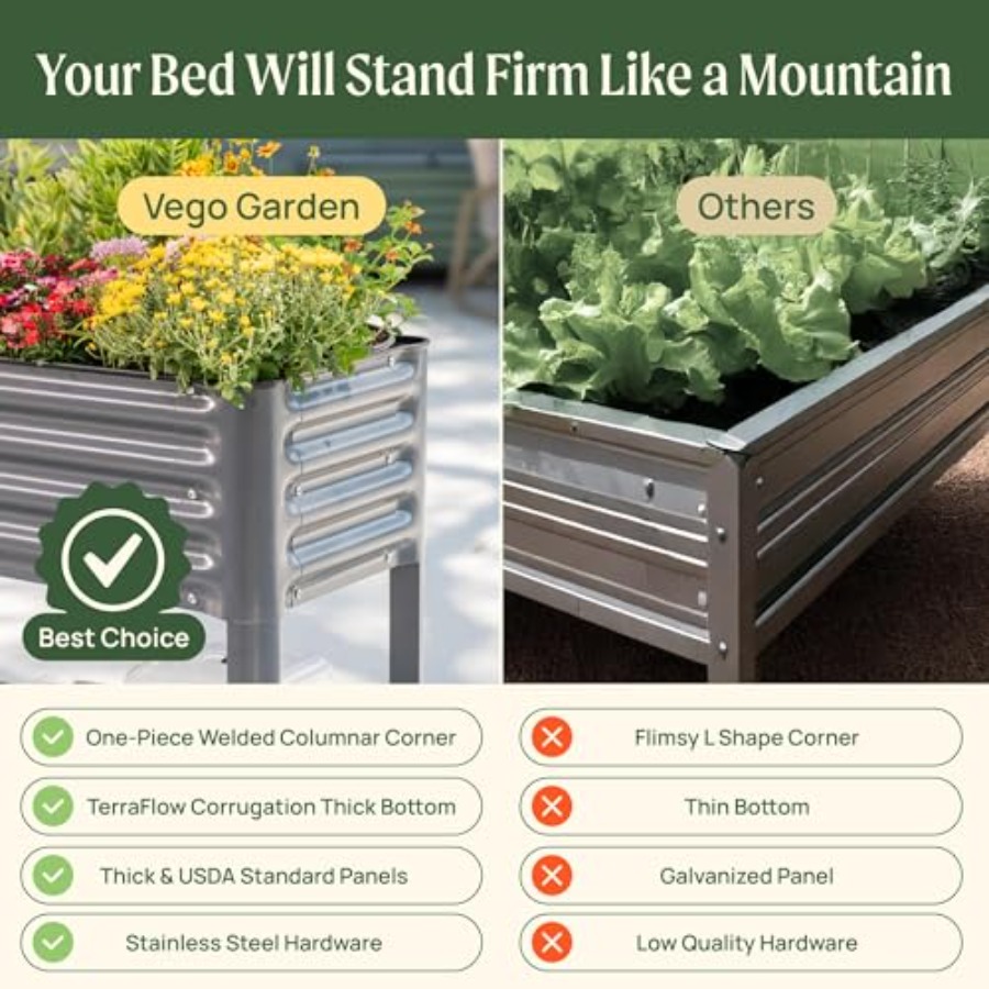 Rolling Elevated Raised Garden - огляд і ціна Garden Storage Box
