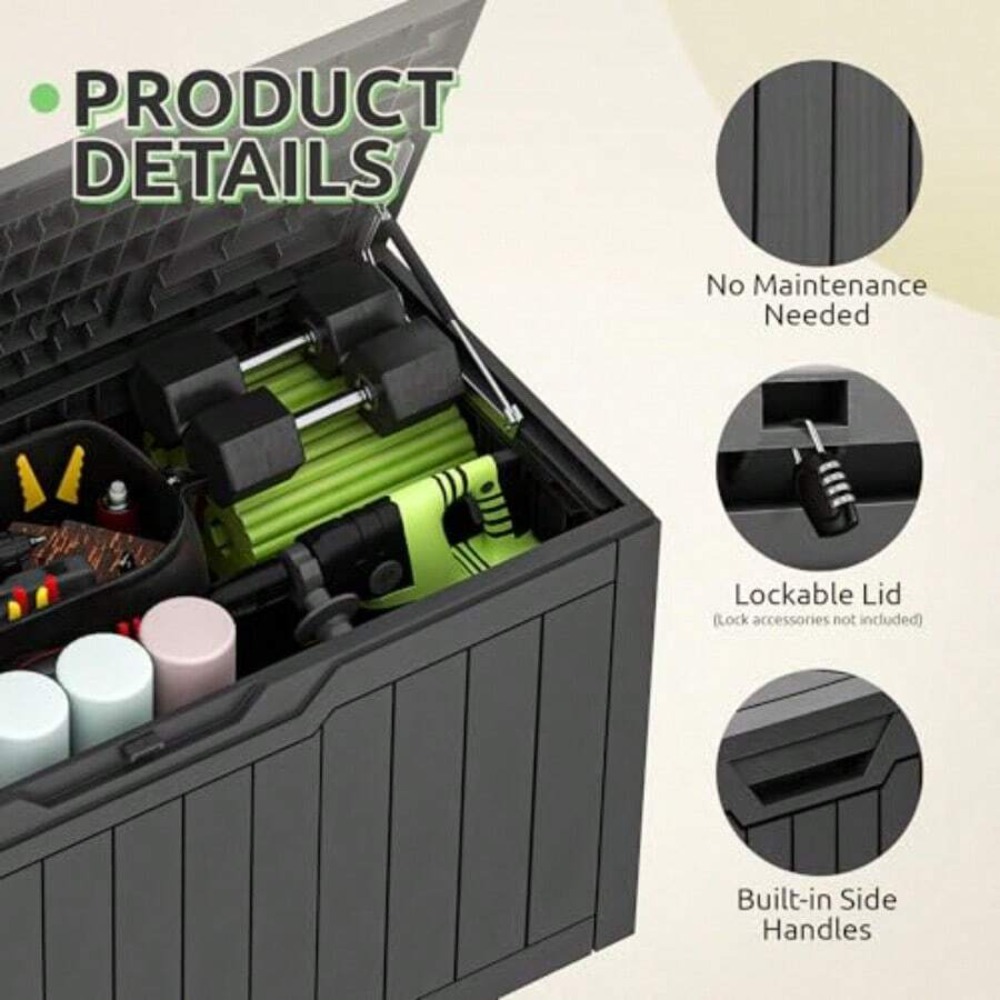 80 Gallon Waterproof Deck Box  - огляд і ціна Garden Storage Box