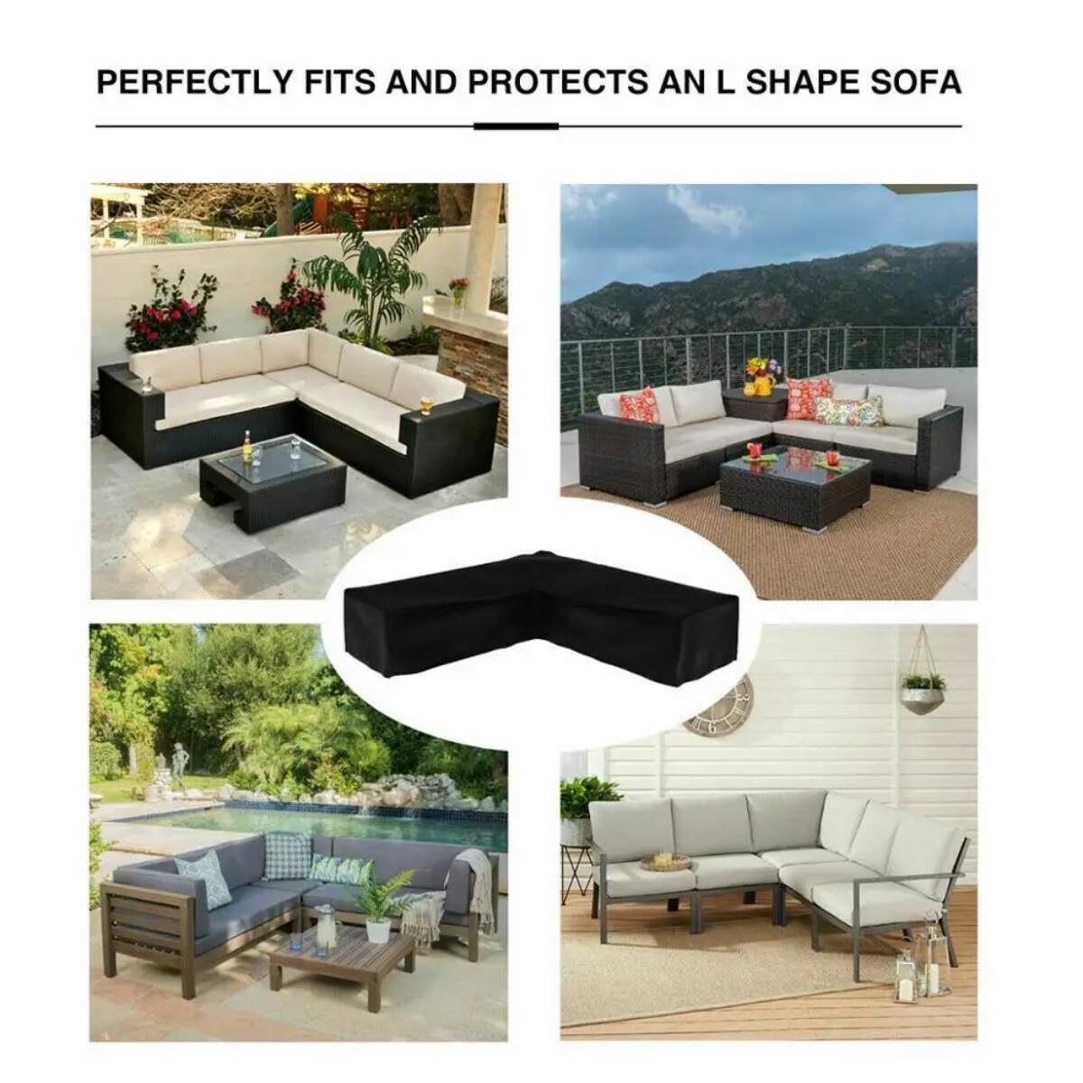 L-shaped Outdoor Sofa Cover, W - огляд і ціна Outdoor Furniture L Shape